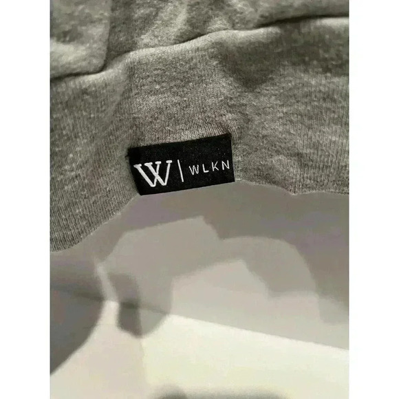 WLKN Sweater  Women’s M Long Sleeve Gray Floral Logo Pullover - Picture 2 of 7